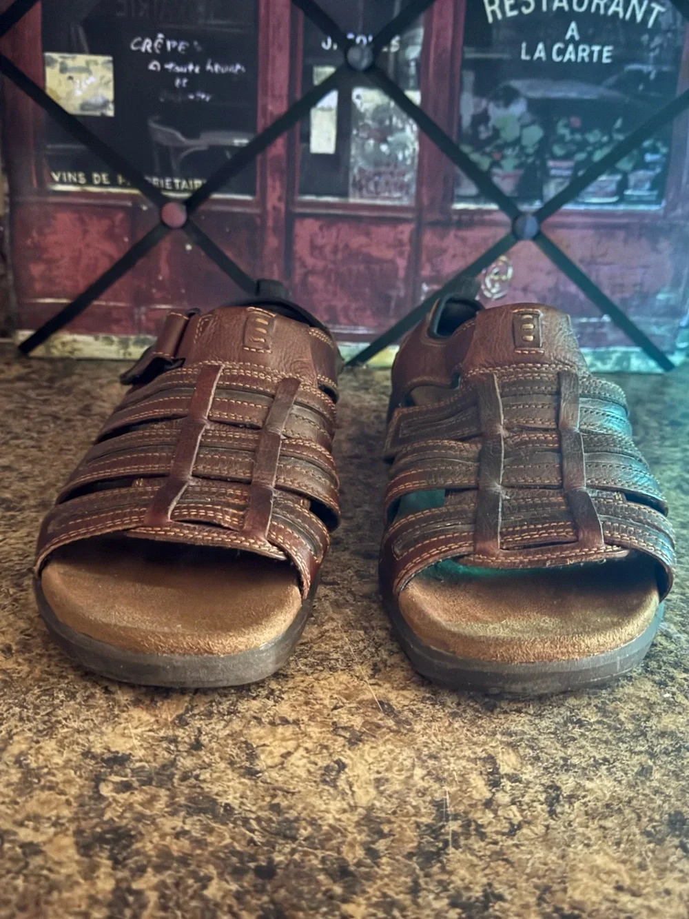 Thom Mcan Men's Brown Leather Fisherman Sandal - Size 11